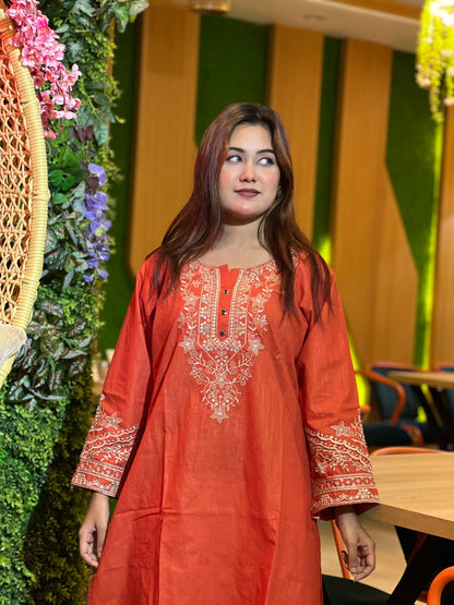 এমব্রয়ডারি  রেডিমেড ২-পিস কম্বো
