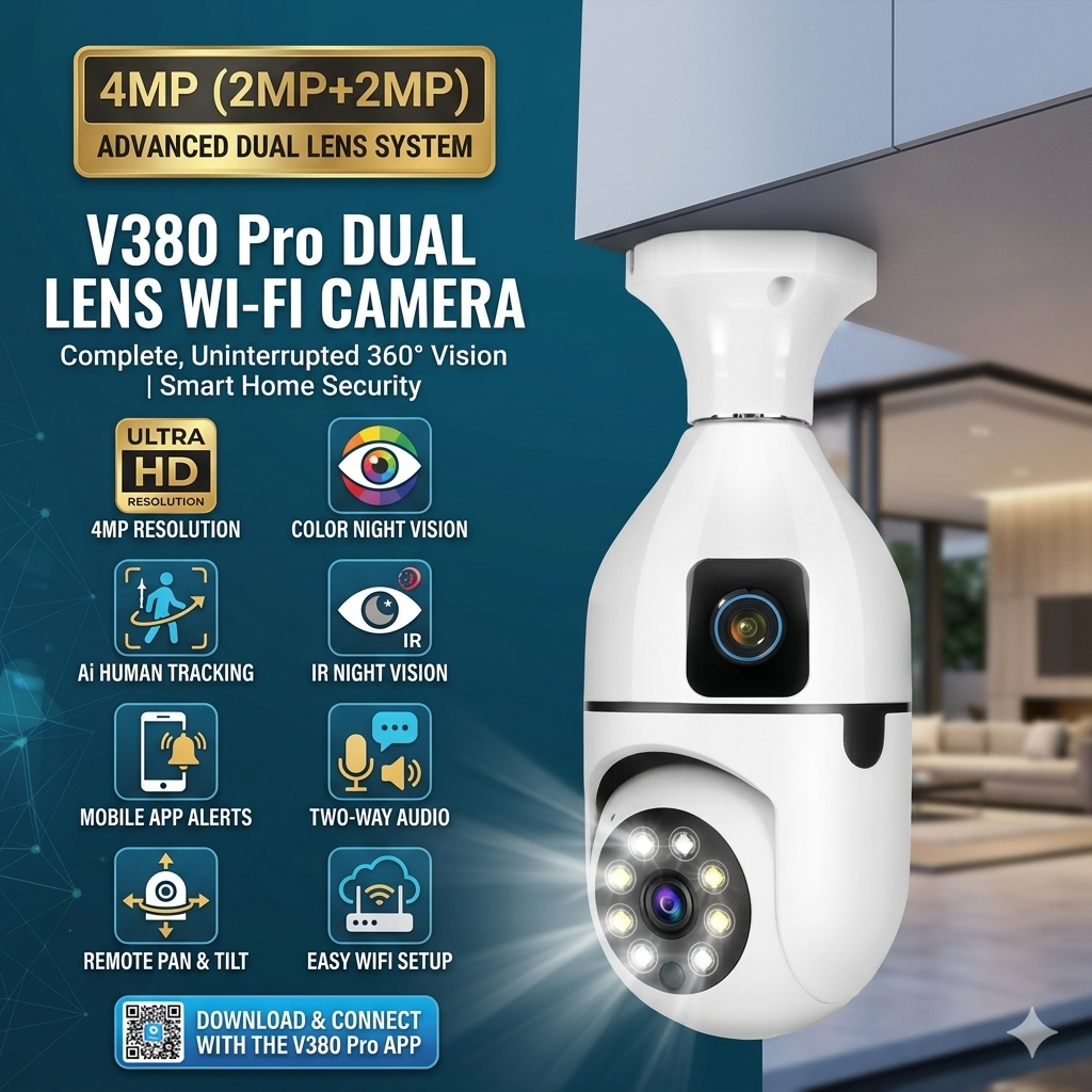 V380 Pro Dual Lens WiFi Camera